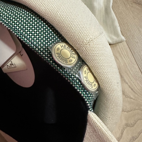 Hermes Cotton Hemp Cavale Pop cap 57 Ecru Marine - Picture 6 of 13